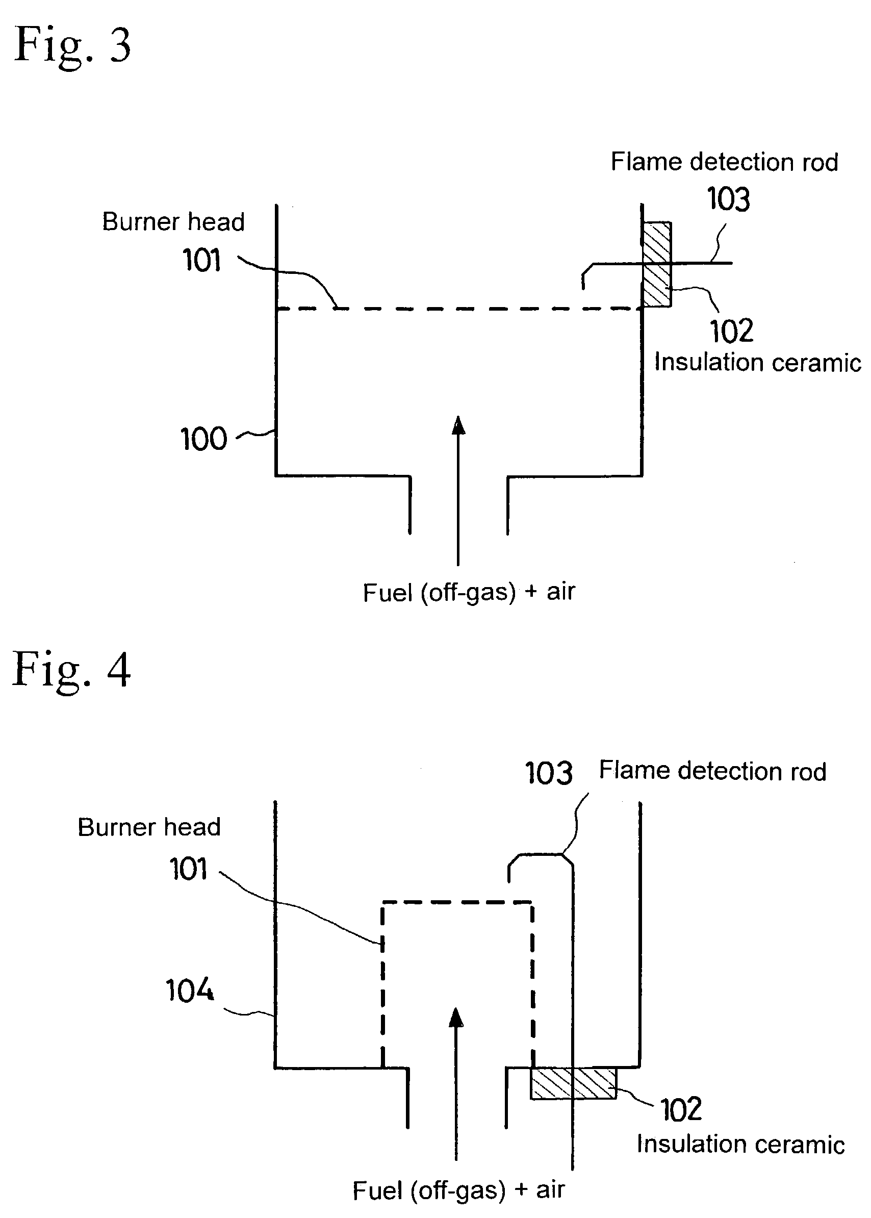 Fuel cell system having a burner with a flame detection rod therein