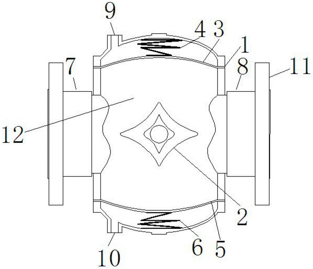 V-shaped double-sided diaphragm valve