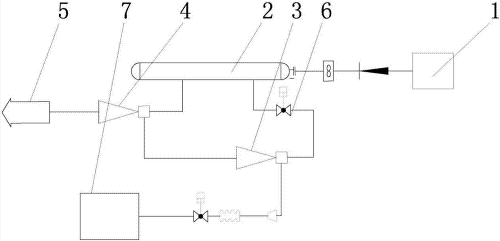 A vacuum pumping system and method for a ramjet vacuum chamber