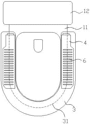 Dual-purpose auxiliary device used for squat and sitting switching use of commode assist device