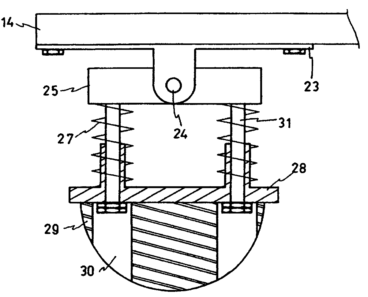 Shock absorption device of a running apparatus