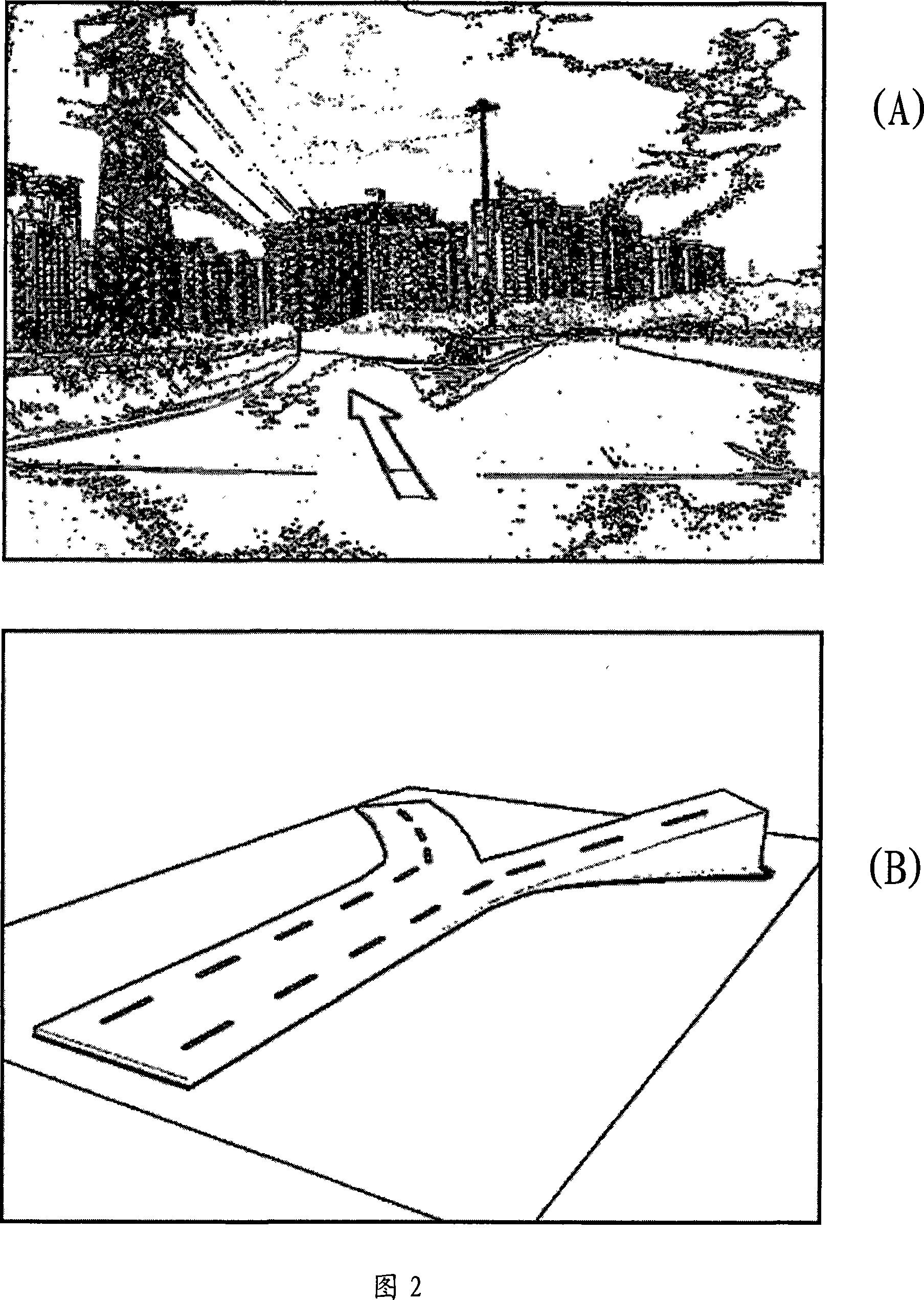 Road indication method, device and navigator supporting image