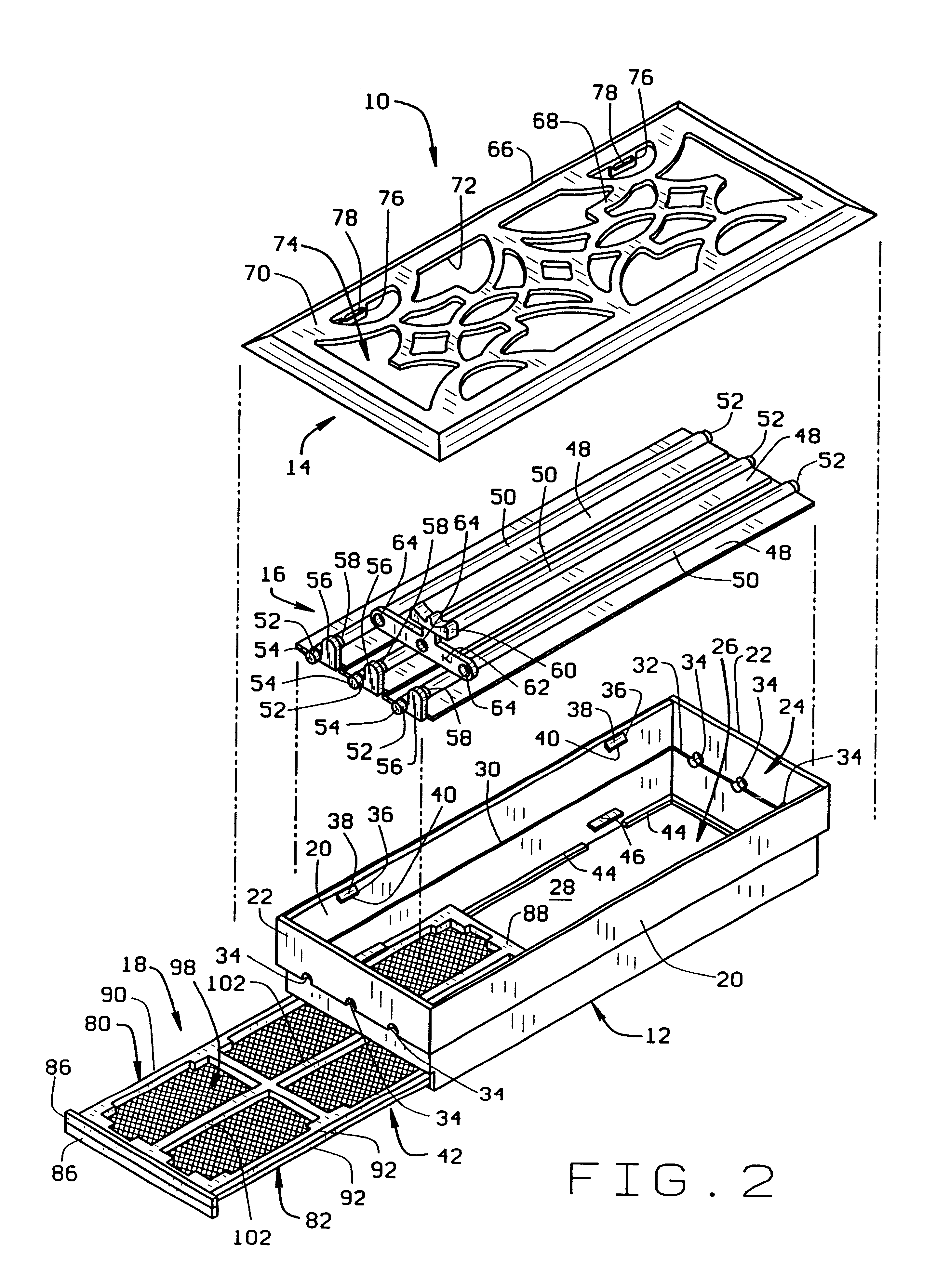 Register assembly for covering an air duct opening