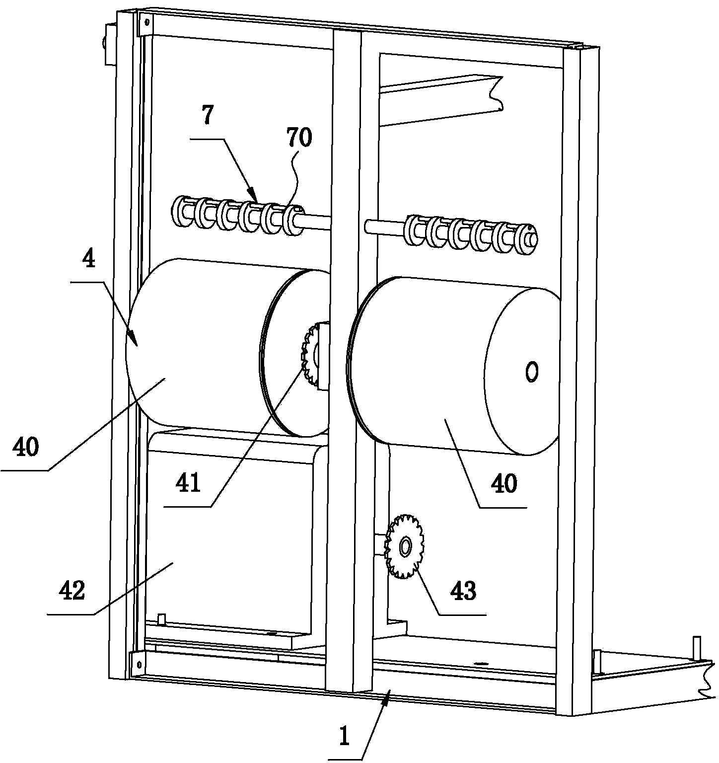 Feed tension stabilizing device for central line of zipper