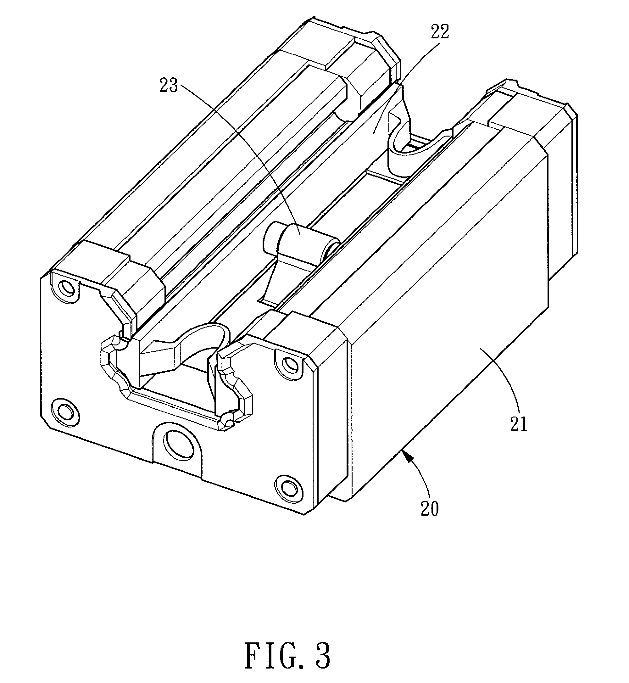 Retaining Device for a Linear Transmission System