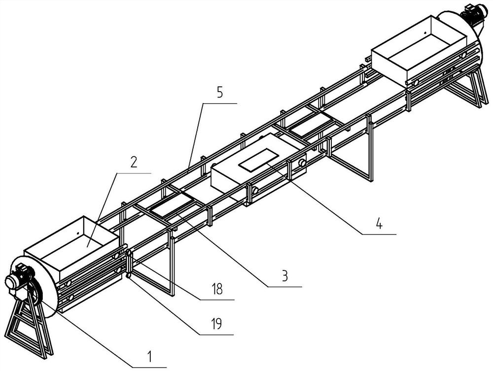 Material conveying system capable of automatically overturning circulating trolley