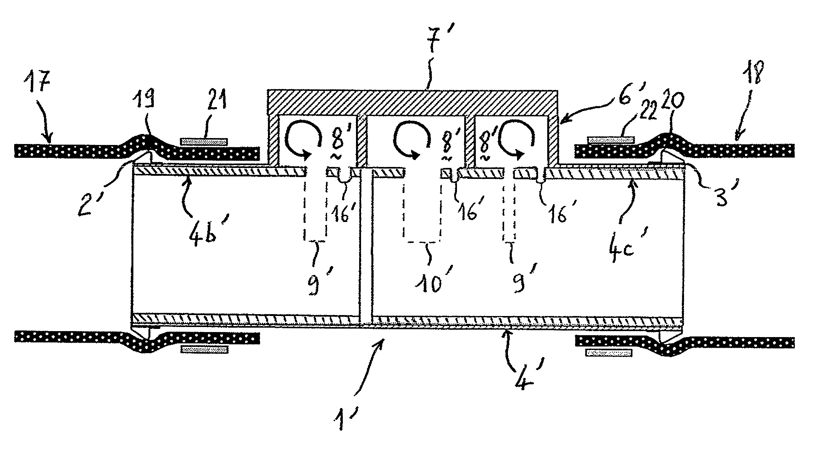 Accoustic attenuation device for an intake line of a combustion engine and intake line incorporating same