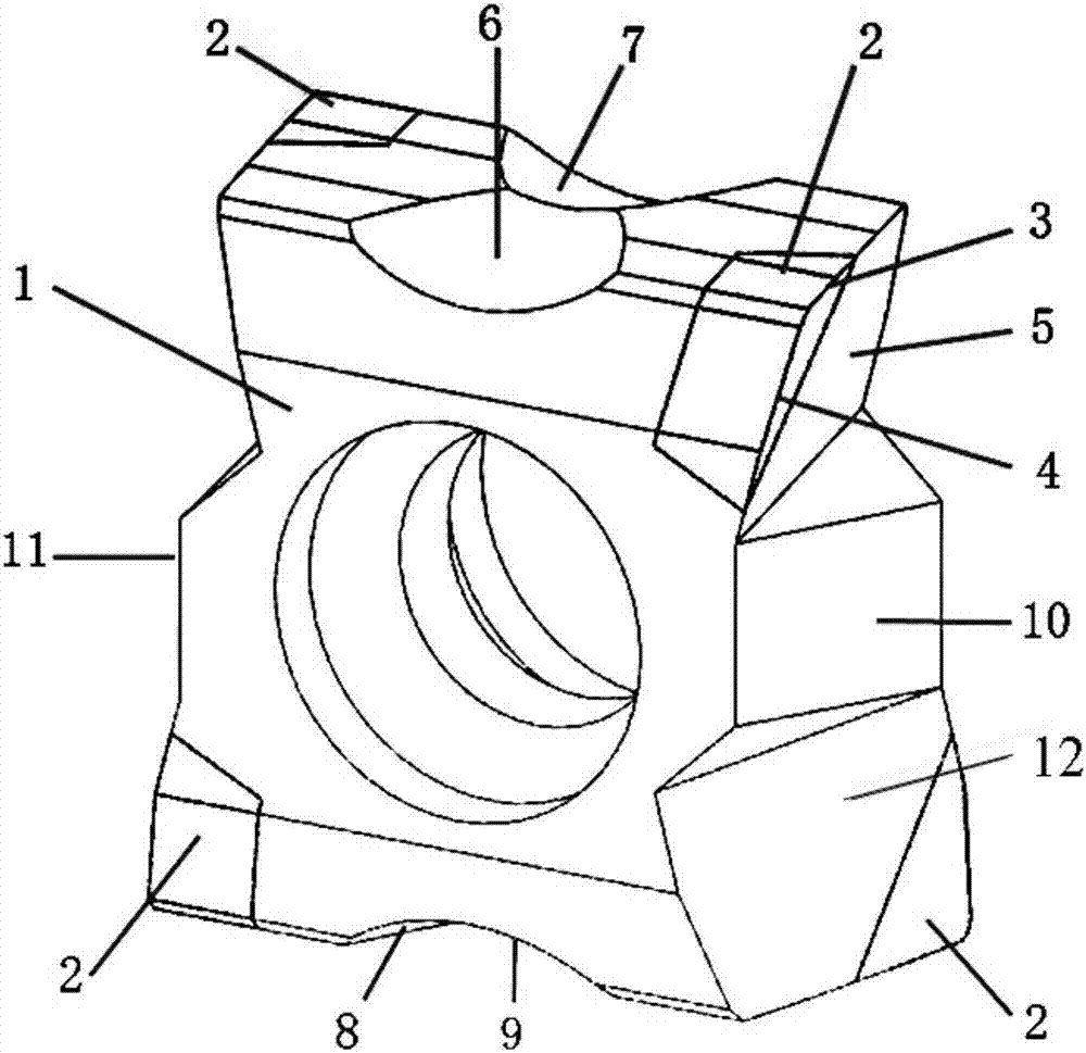 Double-faced indexable four-cutting-edge milling insert