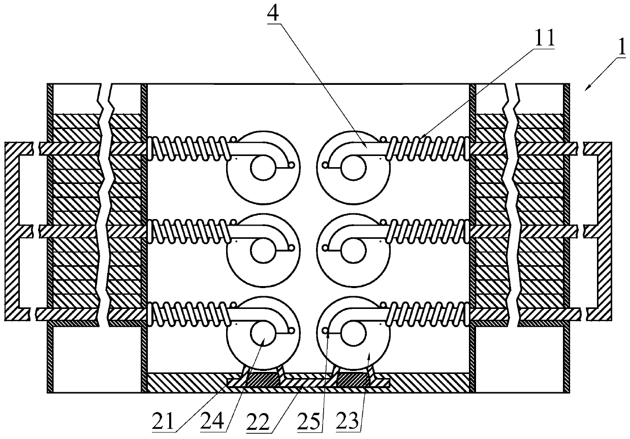 Double-sided multi-linkage hot rolling spring forming mechanism