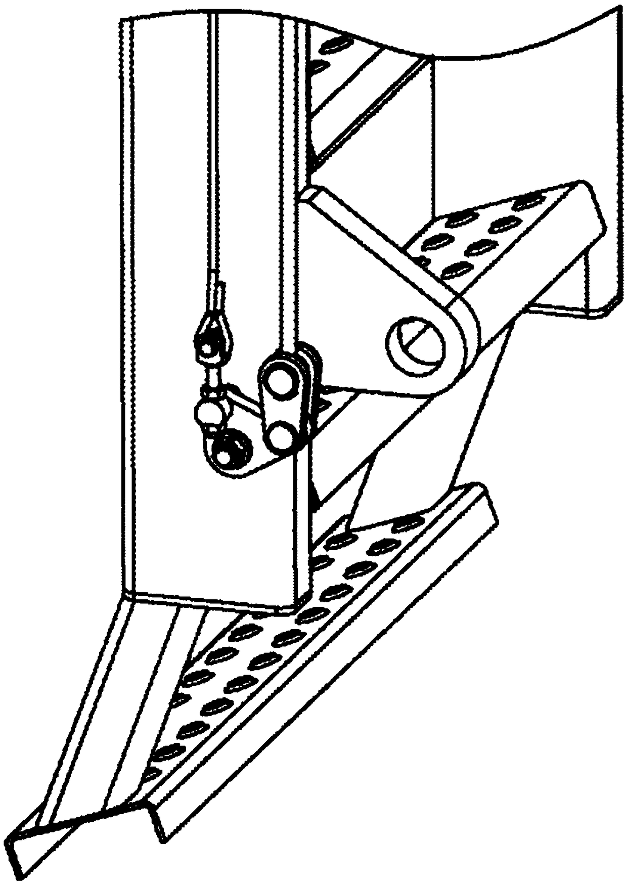 Boarding ladder with safety locking mechanism and large excavator