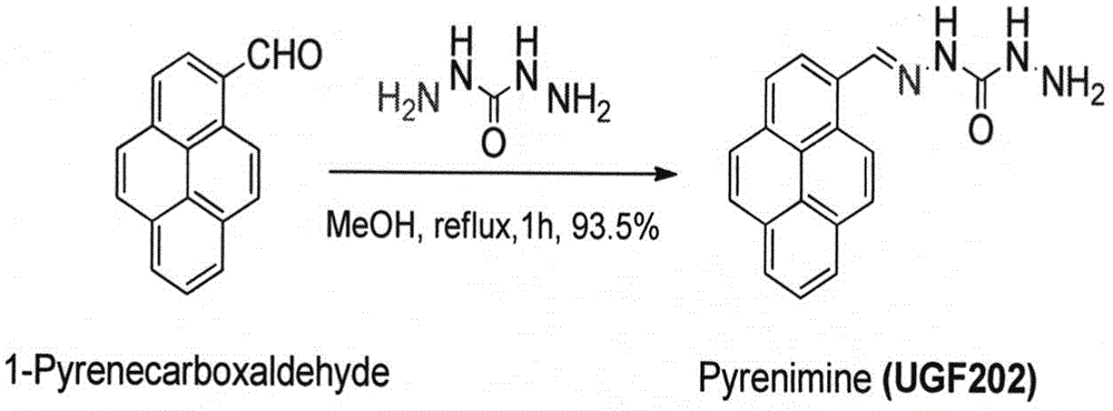 Application of 1-pyrenyl-carbohydrazide in specific detection of glycoproteins