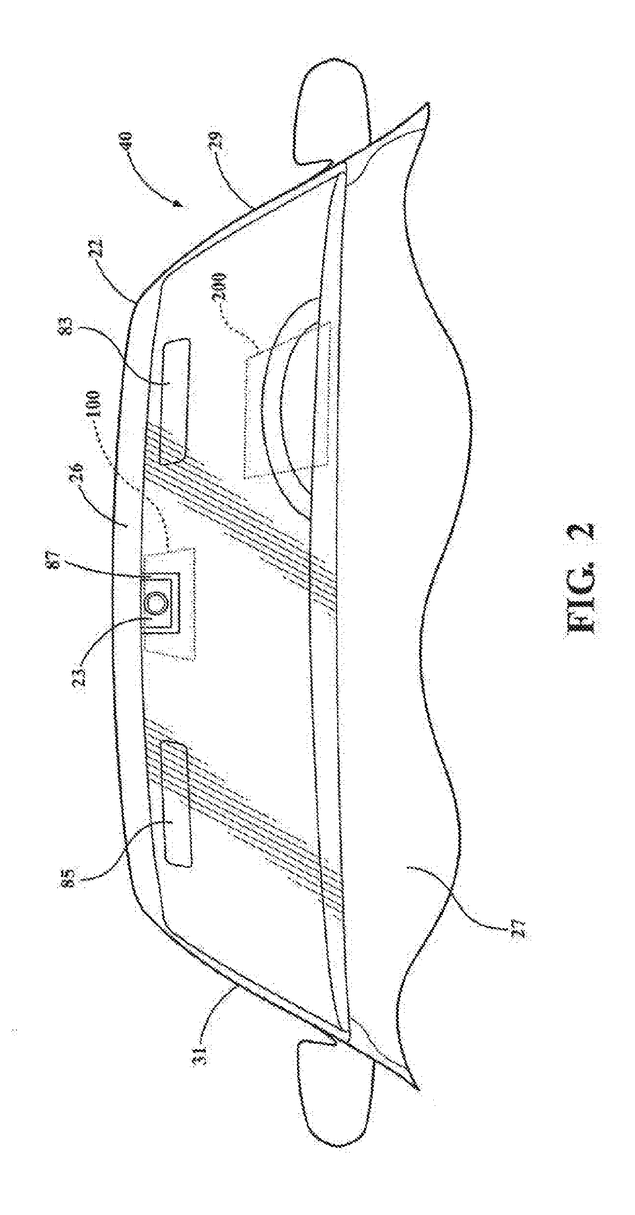 Window assembly for vehicle with variable thickness profile associated with front-facing camera