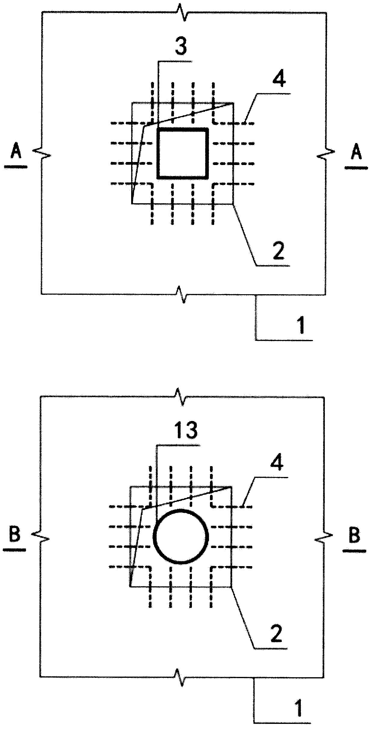 Anti-pulling steel pipe pile structure supplemented on existing structure foundation slab and construction method of anti-pulling steel pipe pile structure