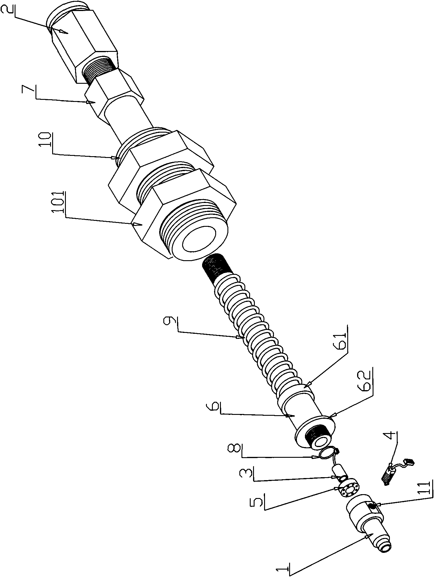 Suction nozzle structure with light source