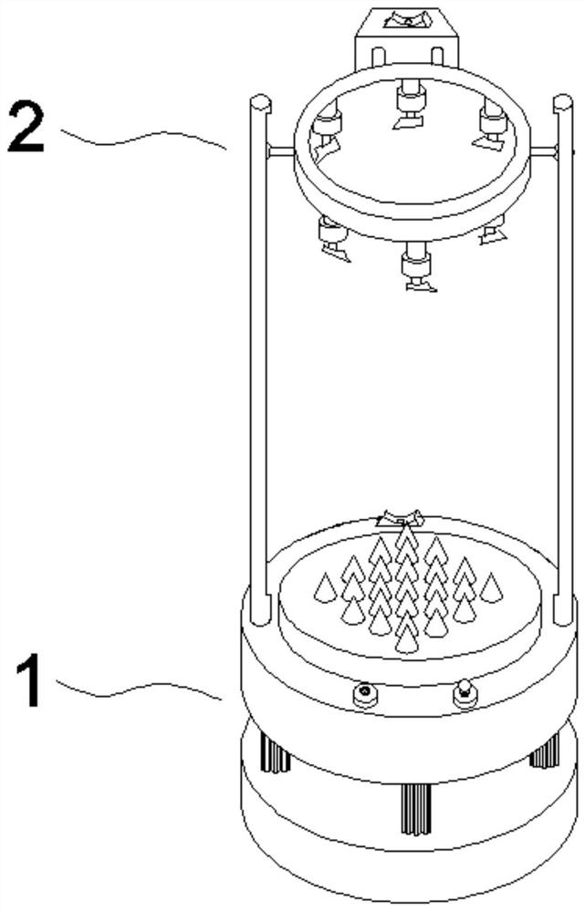 A spin-down undisturbed soil triaxial sample preparation device