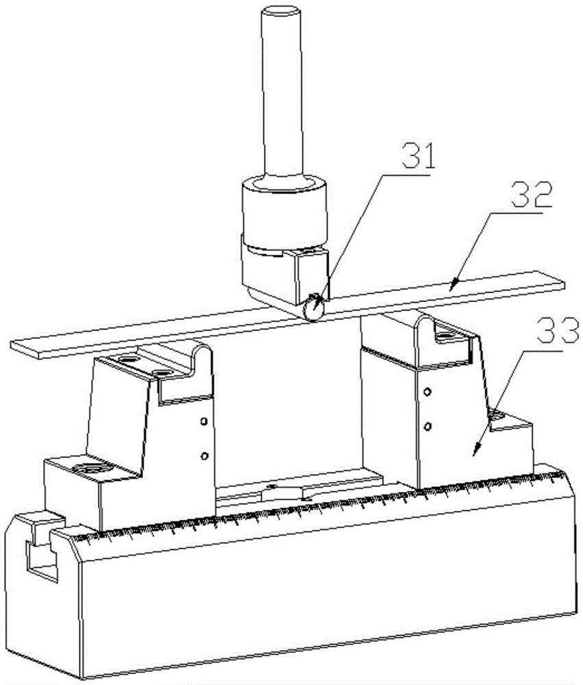 Three-point bending test apparatus