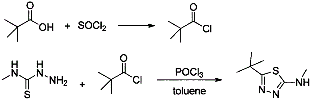Preparation method of 2-methylamino-5-t-butyl-1,3,4-thiadiazole