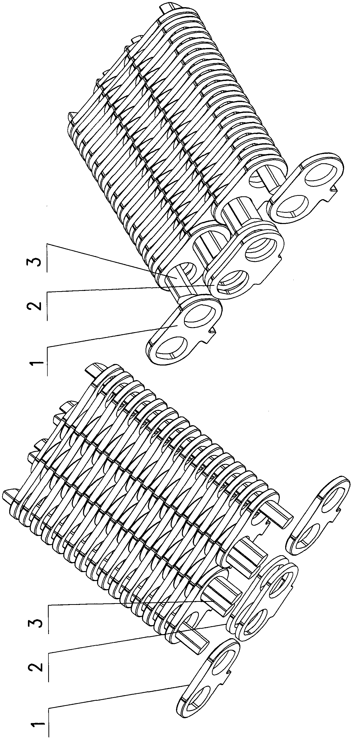 Method for designing chain without welding spot and riveting spot