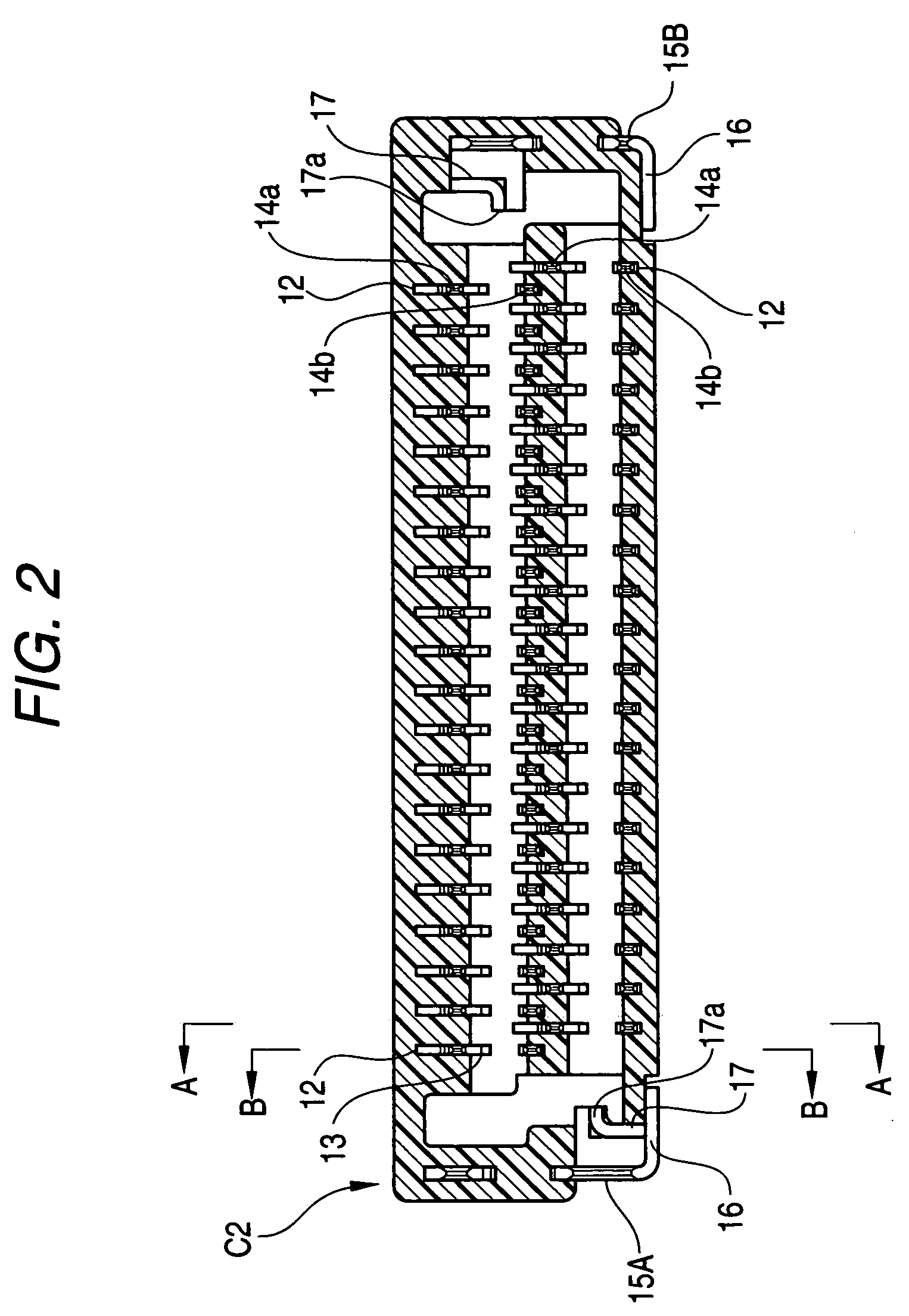 Board mounting type connector with metal fastening member