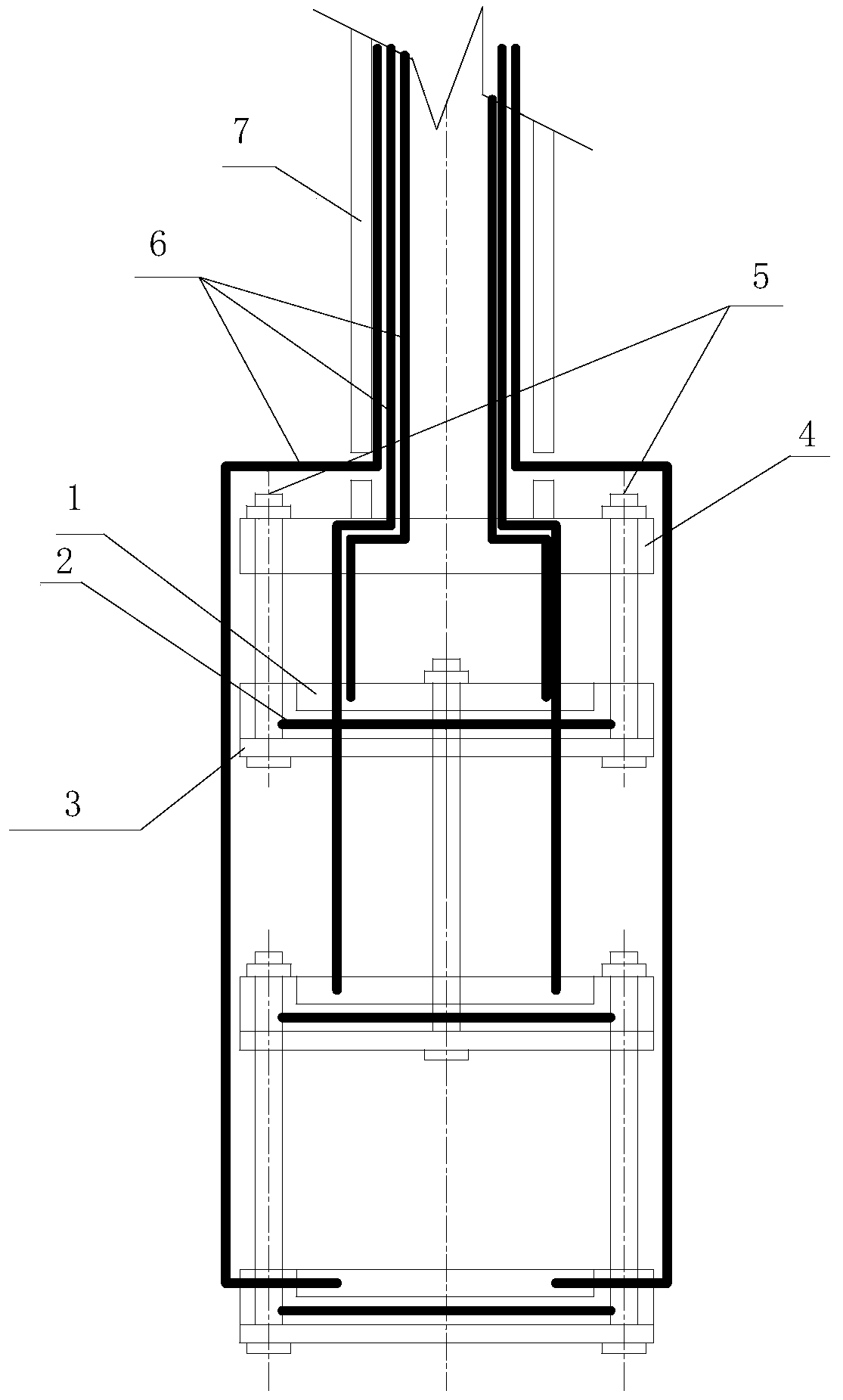 A filter material swelling degree measuring system