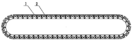 Special chain belt for jujube conveying