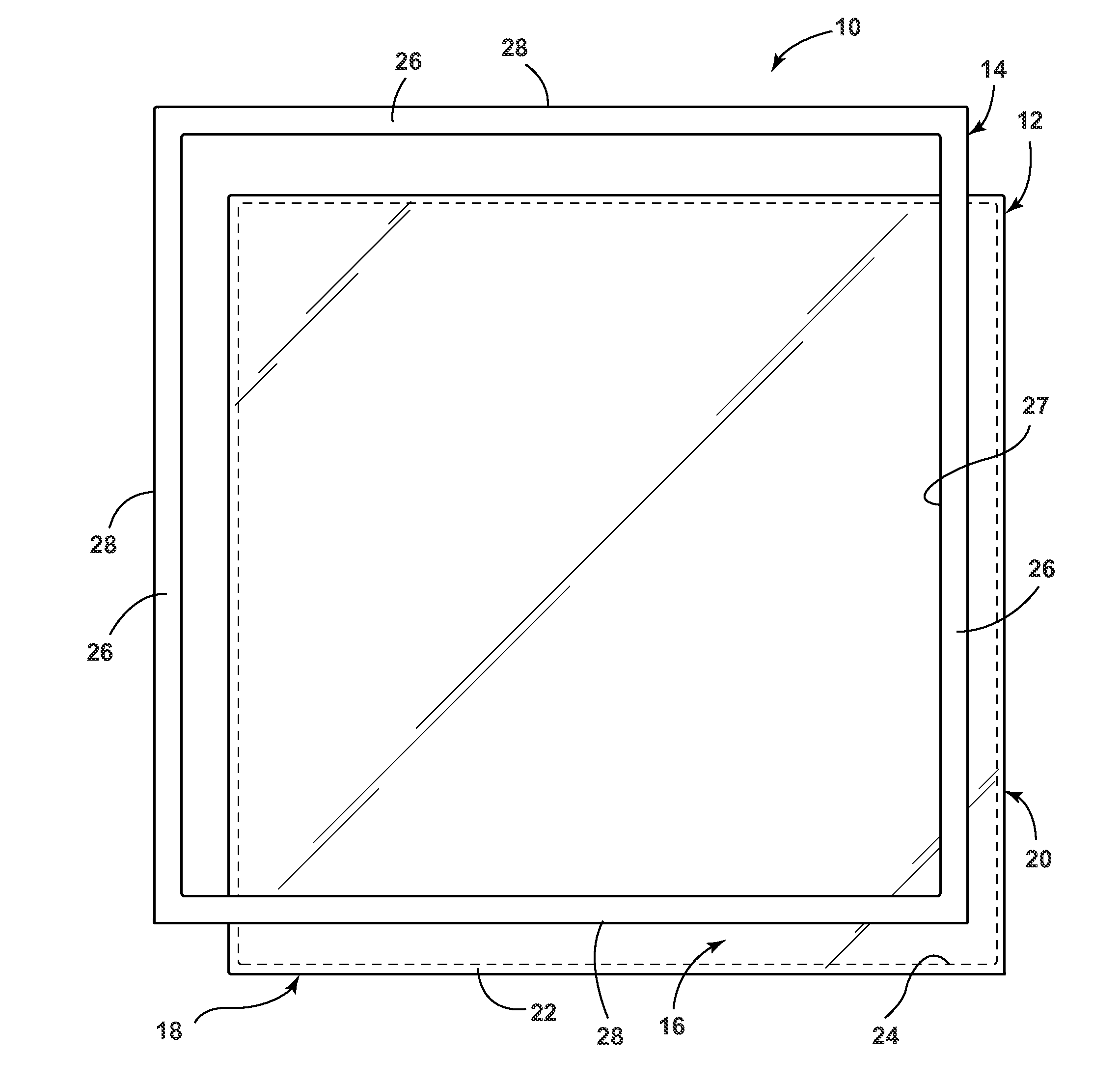 Method of encapsulating a projection and making an evacuated cabinet