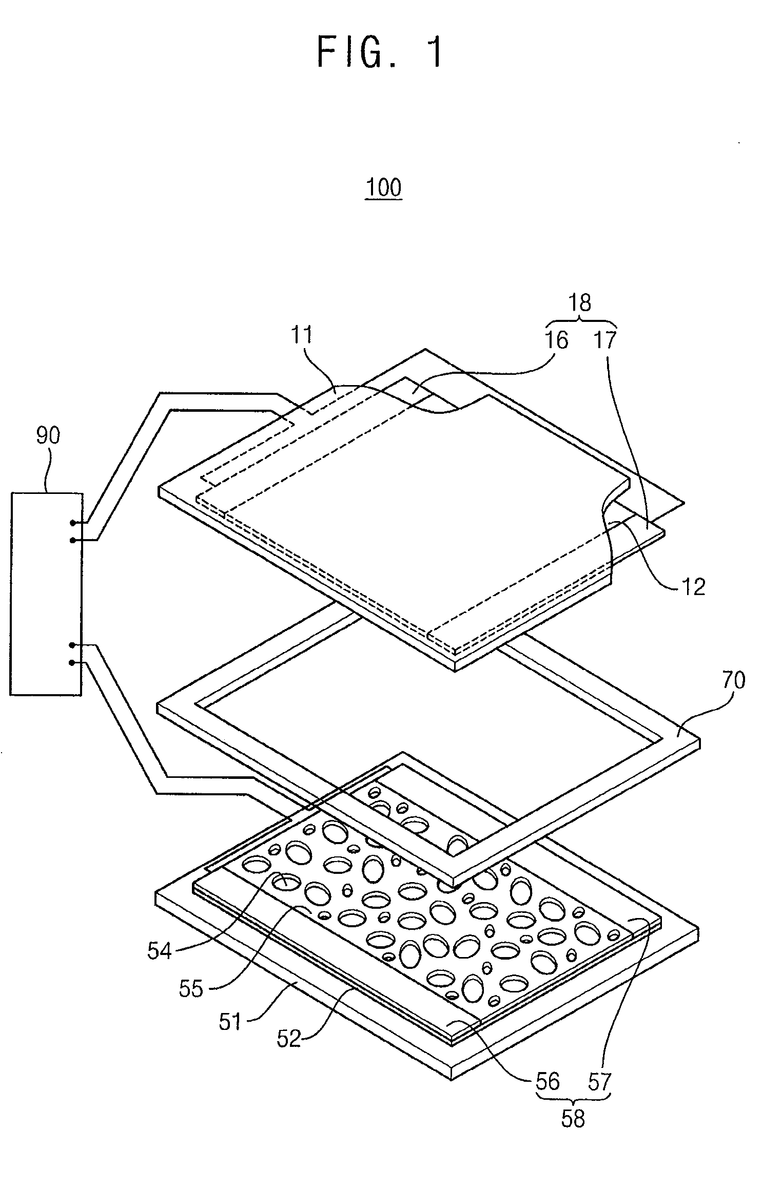 Touch screen display having touch panel, and method of manufacture