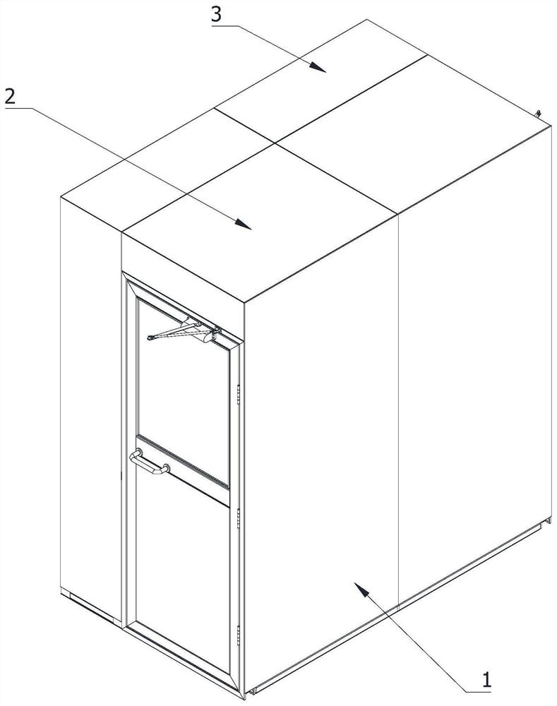 Channel type air shower with adjustable wind direction structure and implementation method of channel type air shower