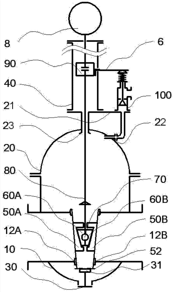 A double-wedge gate valve with external air-added auxiliary valve
