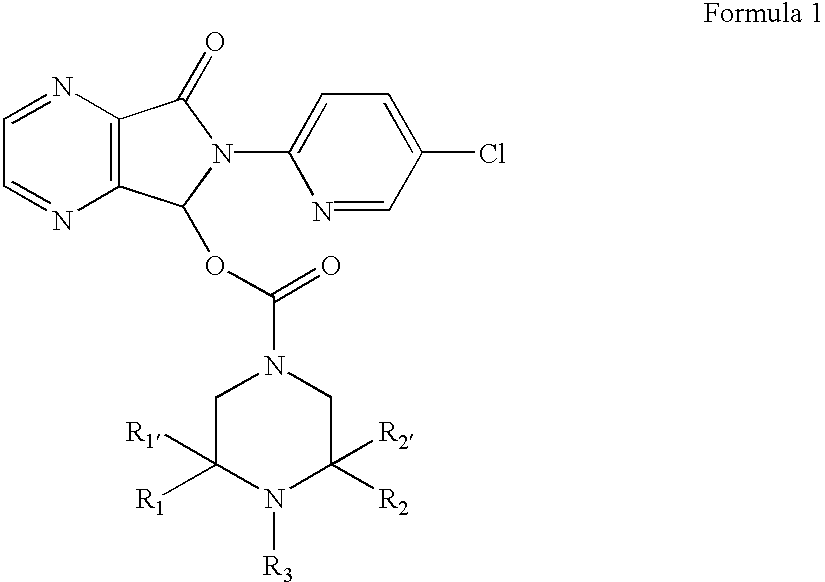 Compositions comprising zopiclone derivatives and methods of making and using the same
