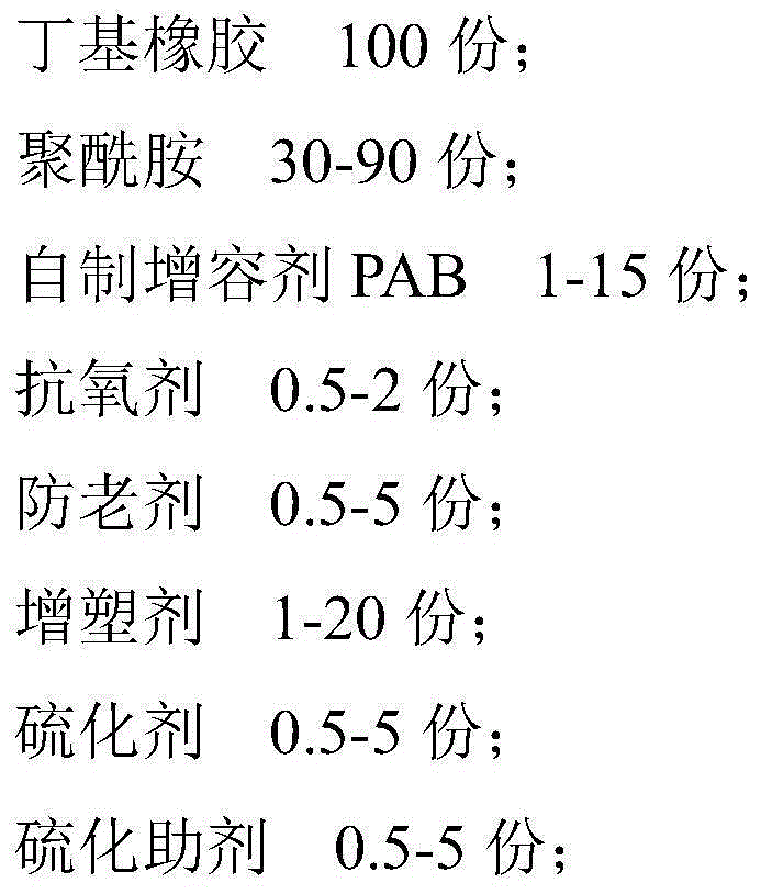 Butyl rubber/polyamide thermoplastic vulcanized rubber and preparation method thereof