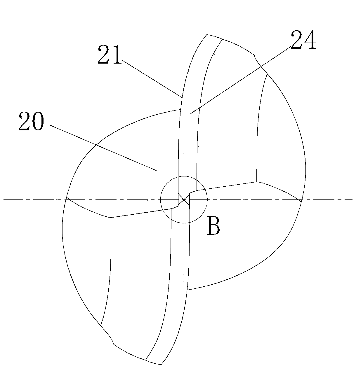 Ball head milling cutter, ball head double-edged milling cutter and processing method