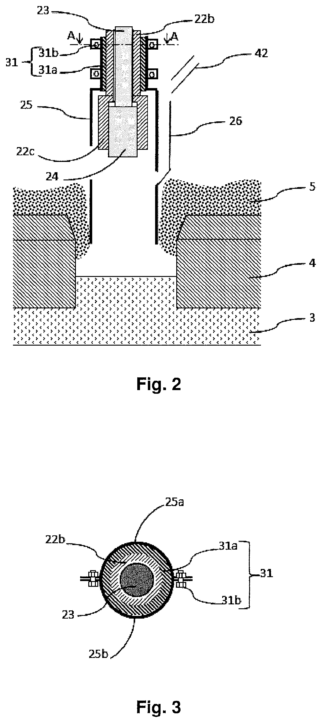 Drilling device comprising a tubular sheath secured to an actuator