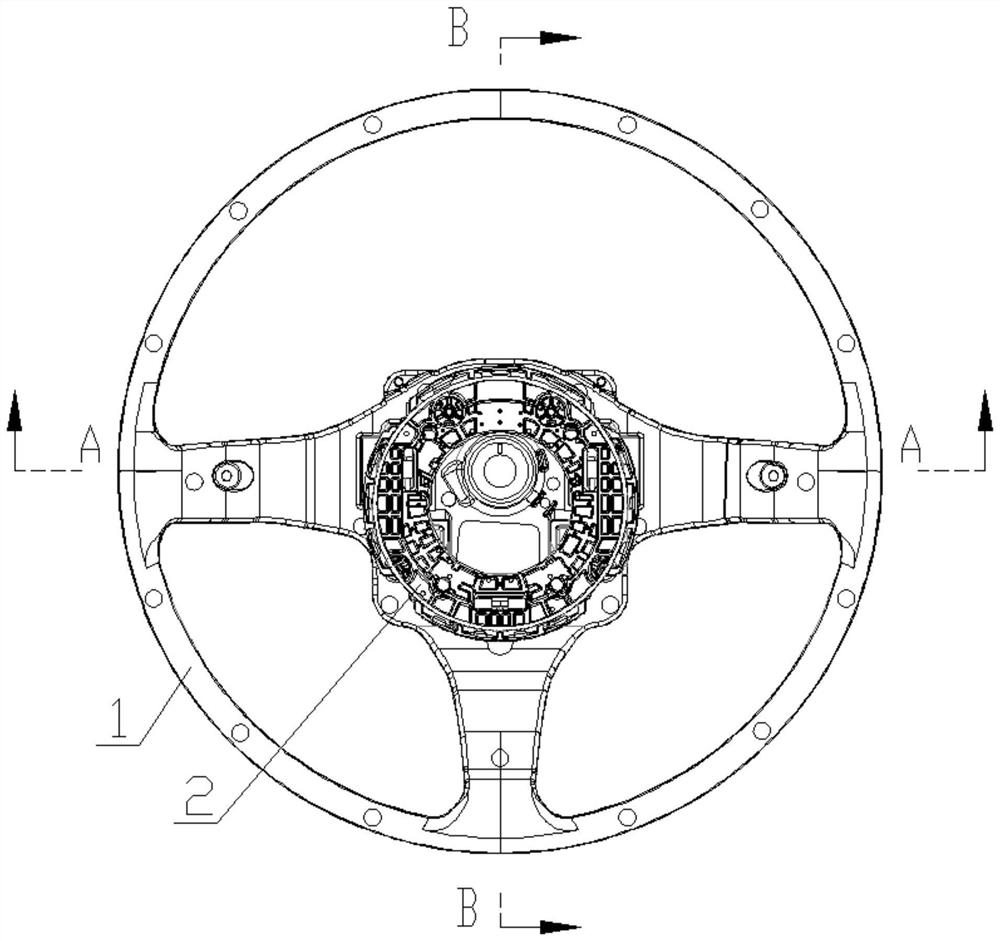 Connecting structure of automobile steering wheel and driver airbag