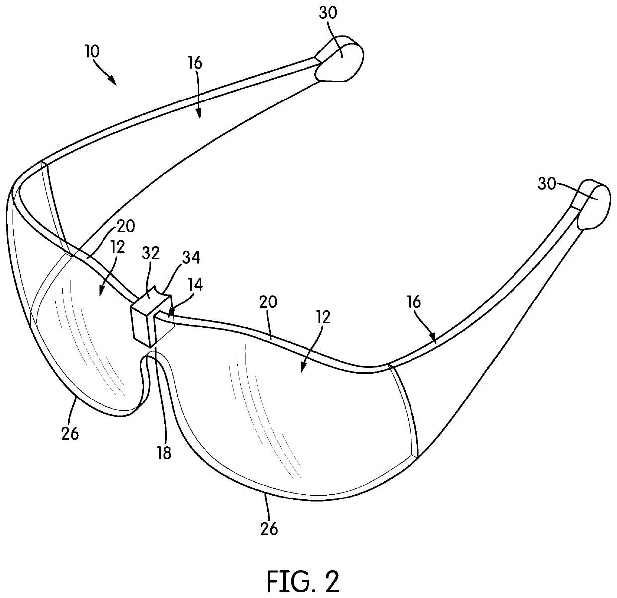 Safety Eyewear for Reclining and Supine Positions