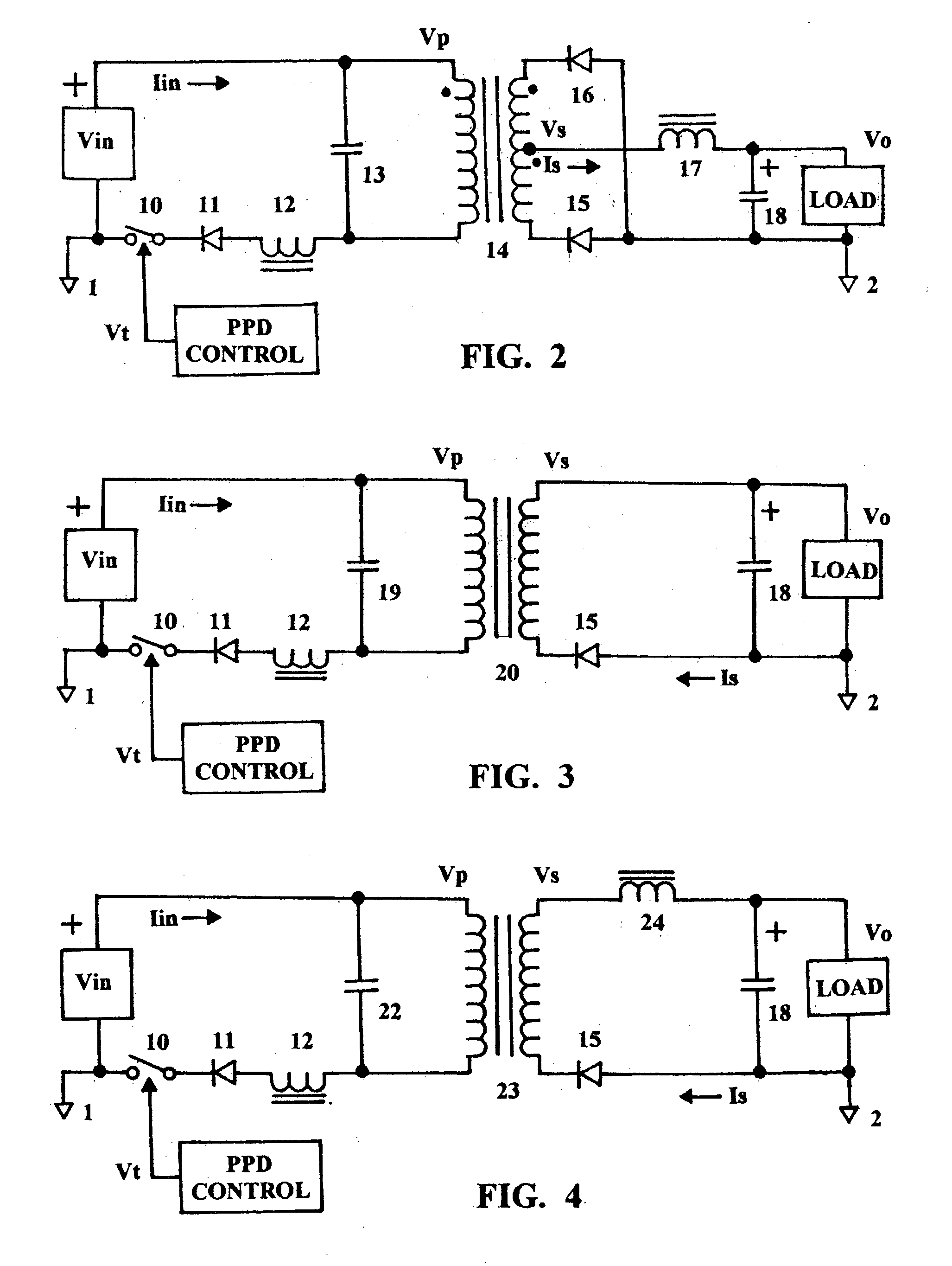 Power converter with input-side resonance and pulse-position demodulation feedback control