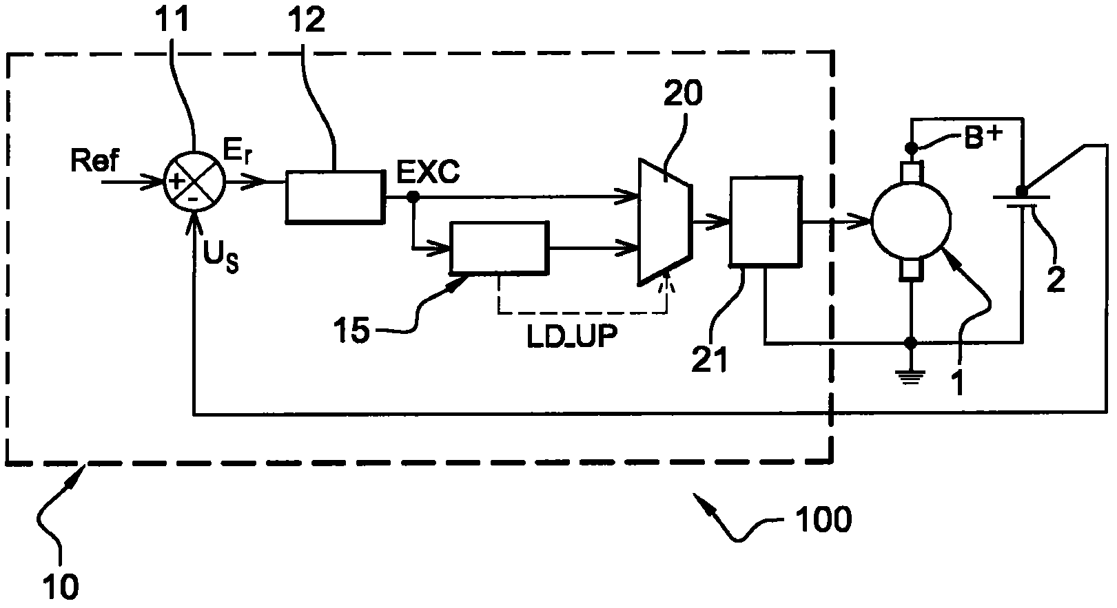 Method for controlling rotating electric machine, particularly alternator
