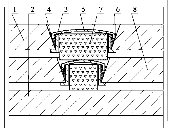 Double-vacuum-layer glass getter sealed placement structure and manufacturing method thereof