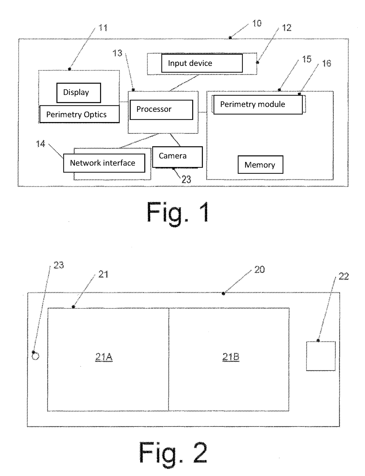 Visual field measuring device and system