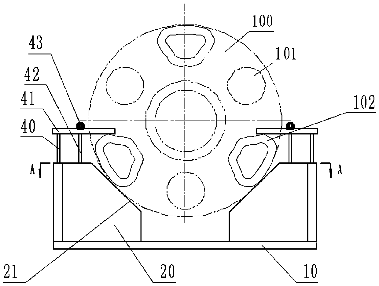 Clamp for machining planetary frame main body on horizontal machining center