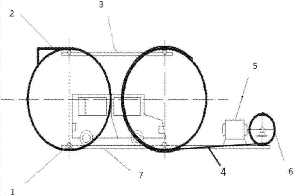 Stereo rolling wheel type double-layer parking device