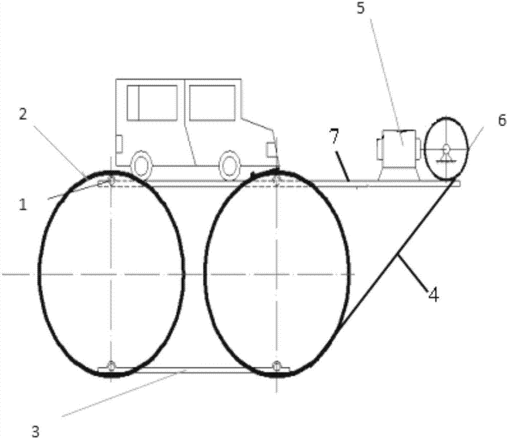 Stereo rolling wheel type double-layer parking device