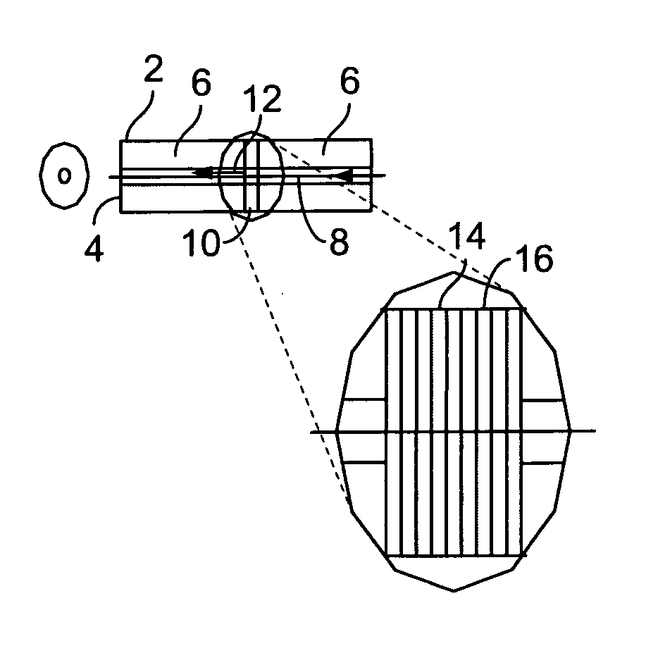 Grating like optical limiter