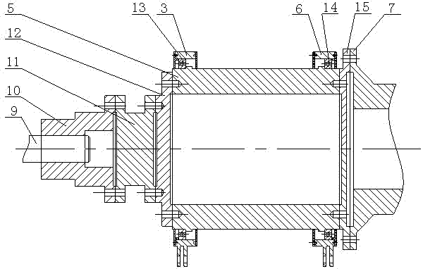 Loading simulation device for test bed of wind turbine