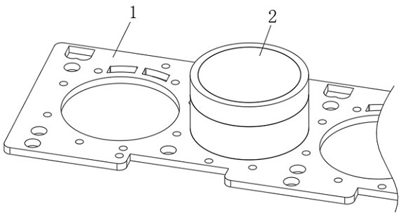 A vibration test device for automobile engine sealing gasket