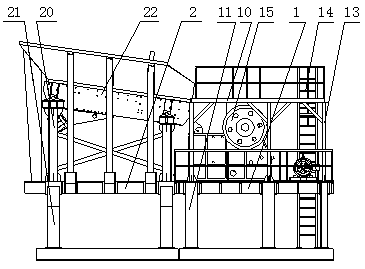 Movable assembly type large-scale stone feeding crushing and screening device