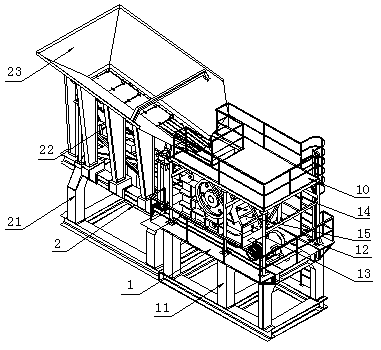 Movable assembly type large-scale stone feeding crushing and screening device
