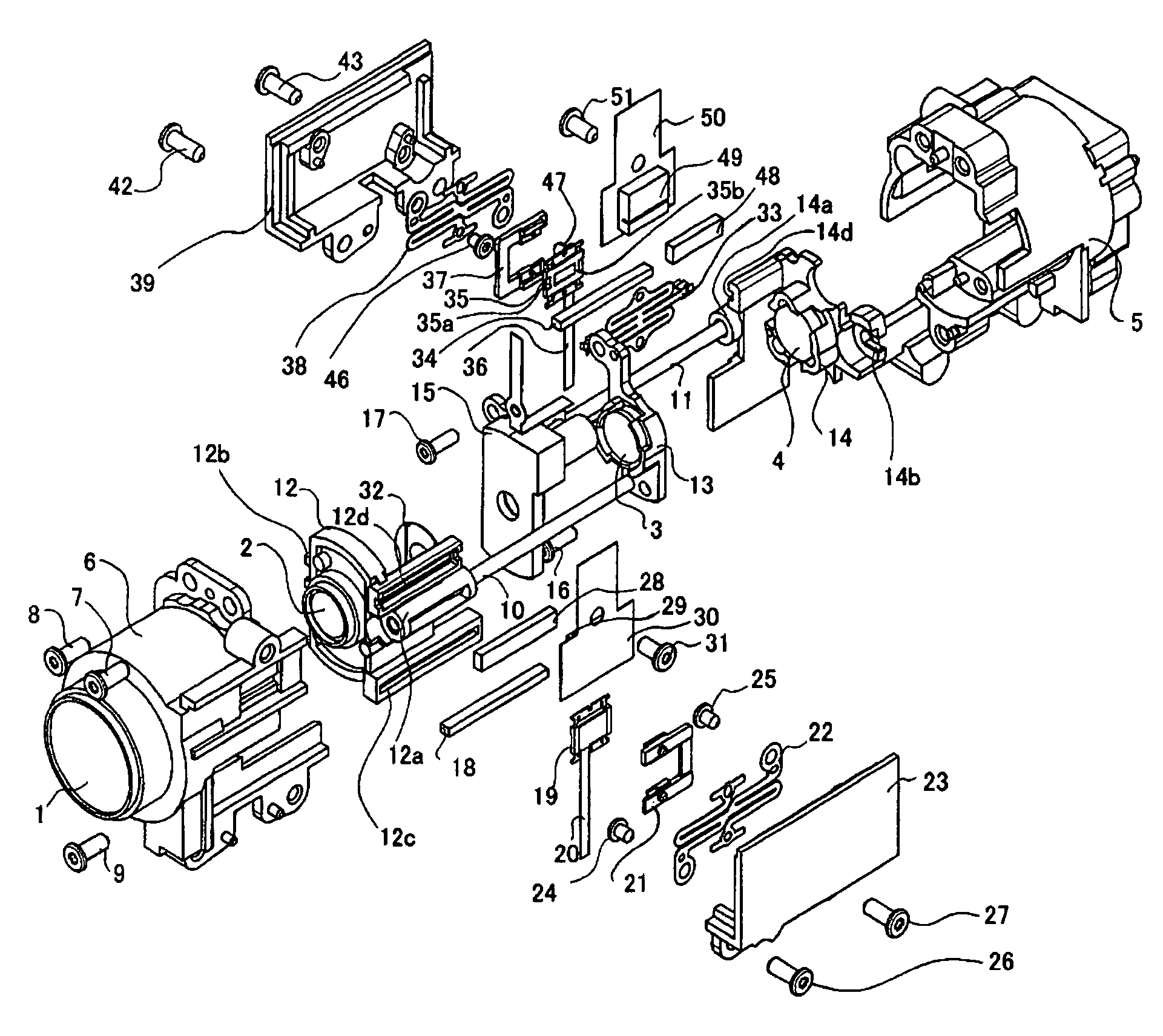 Optical apparatus having a driving source for driving a lens in an optical axis direction
