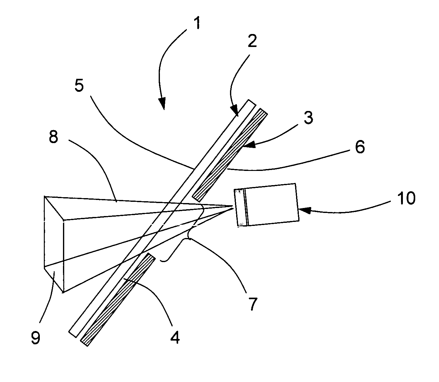 Glass pane having a detector for electromagnetic radiation