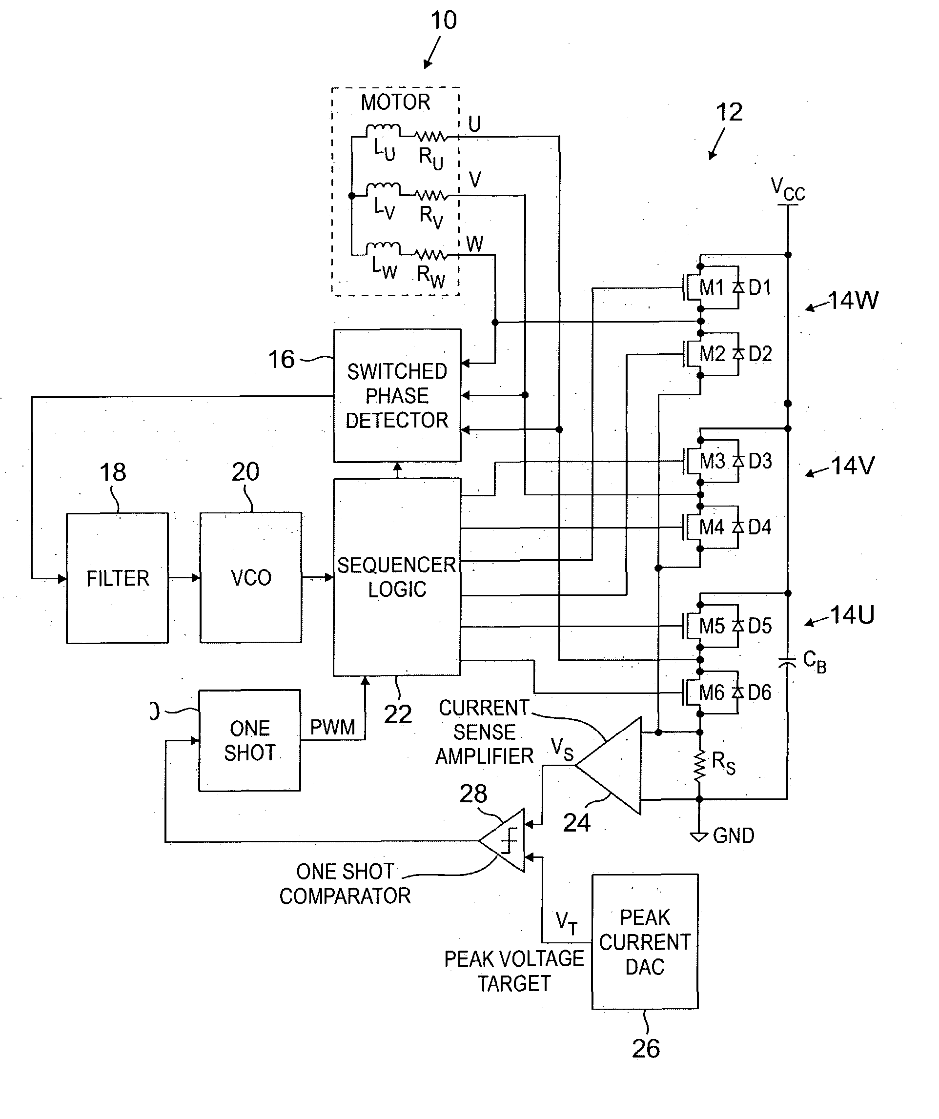 Hard drive spindle motor controller with reverse current prevention